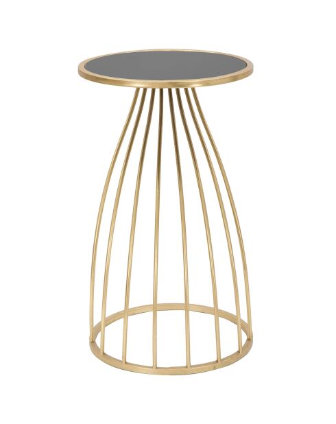Table d'appoint Flush noir/doré - D.35x60 cm