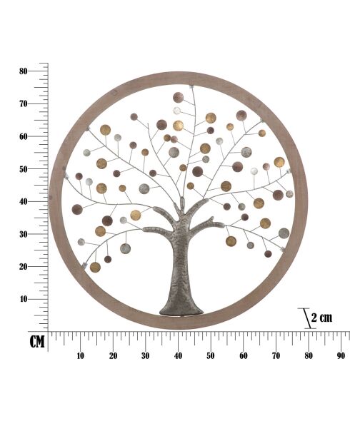 Décoration murale Tree Of Life multicolore - D.80x2 cm