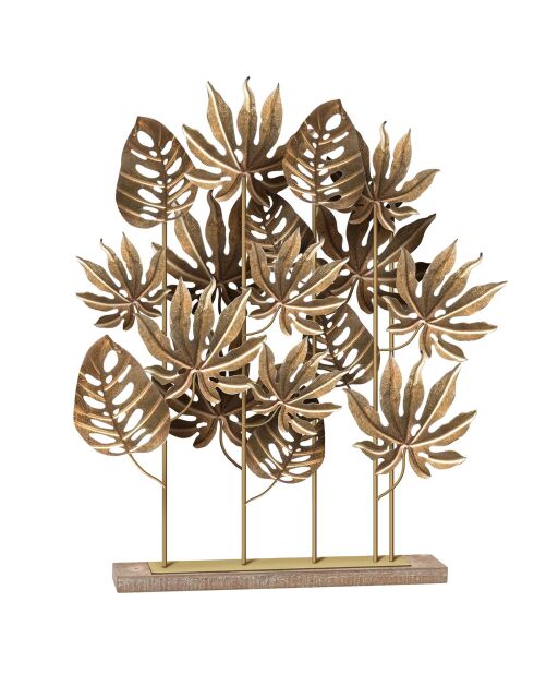 Sculpture Palm dorée - 57.5x56x10 cm