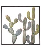 Décoration murale Cactus vert/bleu clair - 50x50 cm