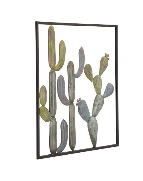 Décoration murale Cactus vert/bleu clair - 50x50 cm