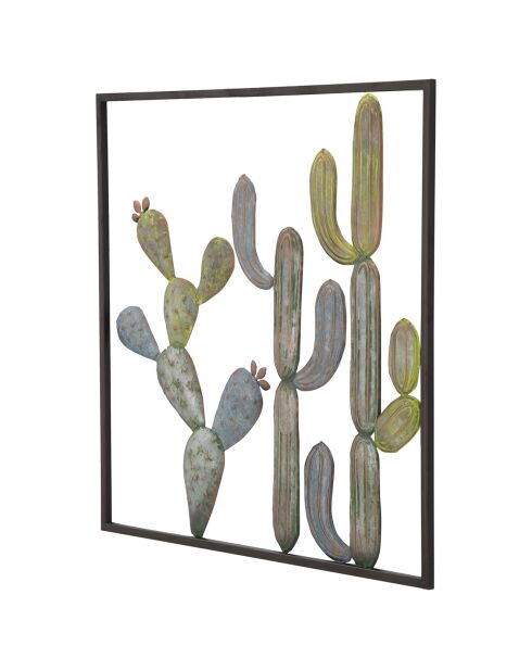 Décoration murale Cactus vert/bleu clair - 50x50 cm