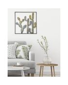 Décoration murale Cactus vert/bleu clair - 50x50 cm