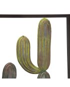 Décoration murale Cactus vert/bleu clair - 50x50 cm