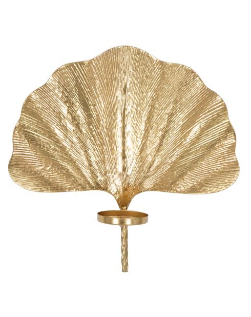 Bougeoir mural Glam Leaf doré - 41x11.5x40 cm