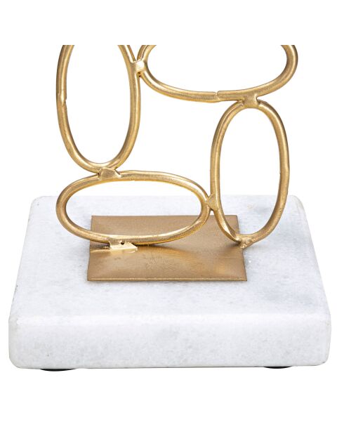 Bougeoir Bubbles doré/blanc - 10x10x27 cm