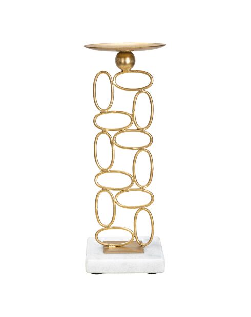 Bougeoir Bubbles doré/blanc - 10x10x27 cm