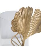 Bougeoir Leaf doré - 21x17x12 cm