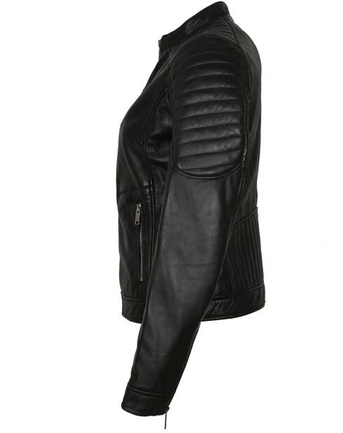 Veste en Cuir Betty noire