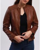 Veste en Cuir Betty cognac