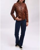 Veste en Cuir Betty cognac