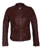 Veste en Cuir Betty bordeaux