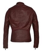 Veste en Cuir Betty bordeaux