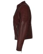 Veste en Cuir Betty bordeaux