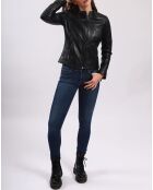 Veste en Cuir Betty noire