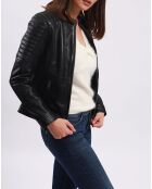 Veste en Cuir Betty noire