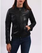 Veste en Cuir Betty noire