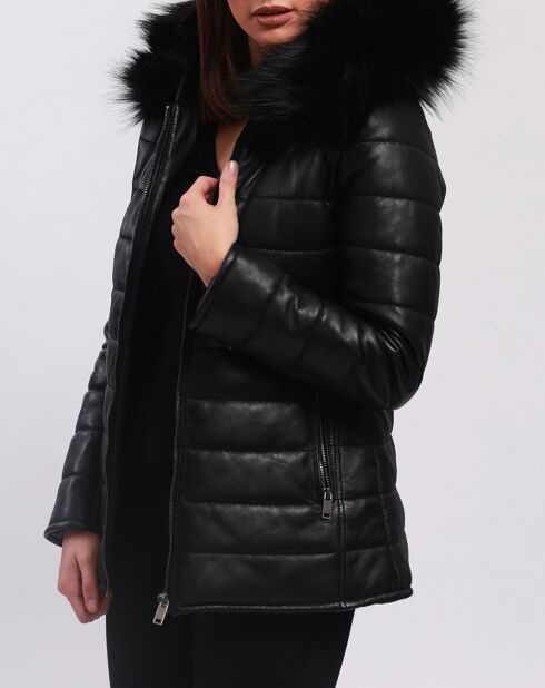 Doudoune en Cuir Bleny noire