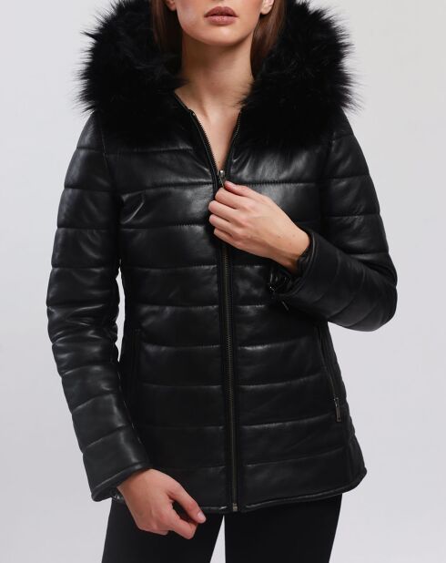 Doudoune en Cuir Bleny noire