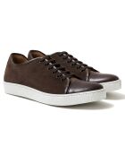 Sneakers en Velours de Cuir Boston marron