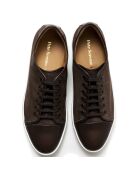 Sneakers en Velours de Cuir Boston marron