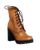 Bottines en Cuir Léna camel - Talon 10 cm
