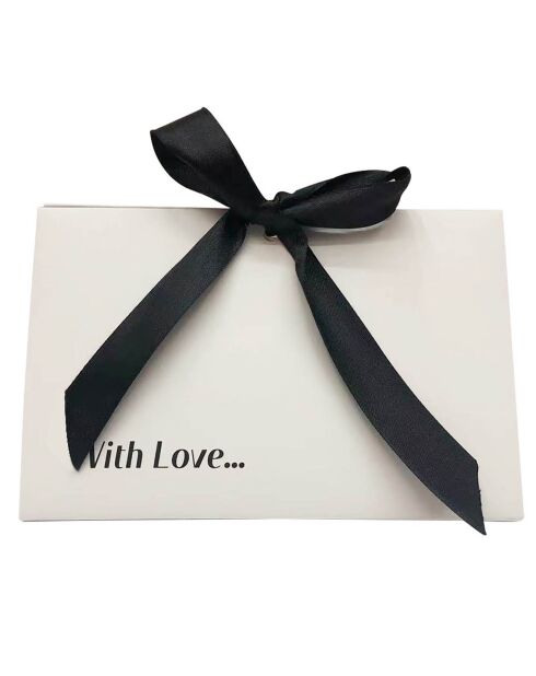 weiße/schwarze Geschenktüte - 16x11x10 cm