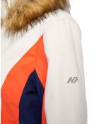 Veste de ski Sella fausse fourrure écru/orange