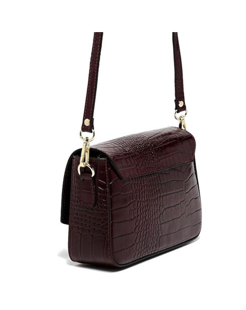 Sac à main en Cuir Aela bordeaux - 22.5x15x7 cm