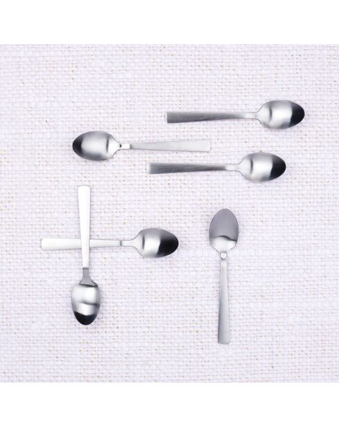 6 Petites cuillères Telmo inox mat