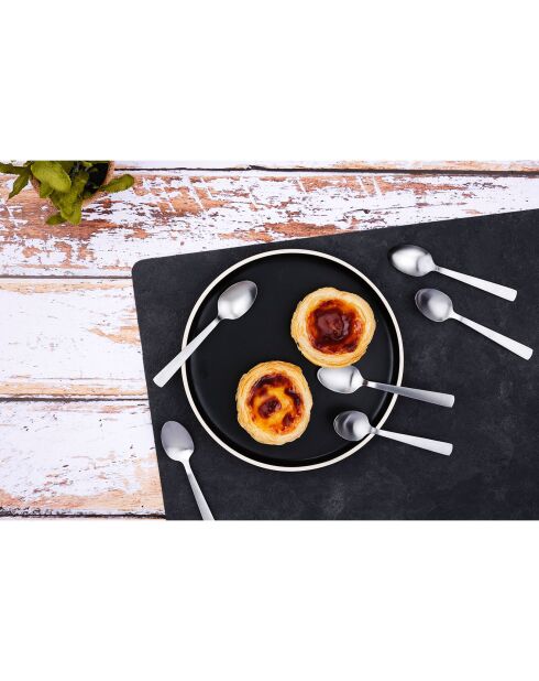 6 Petites cuillères Telmo inox mat