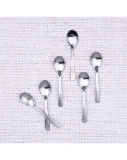 6 Petites cuillères Oglu inox mat