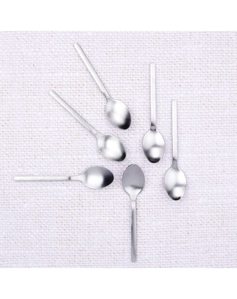 6 Petites cuillères Emund inox mat