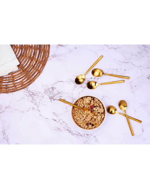 6 Petites cuillères Nils dorées