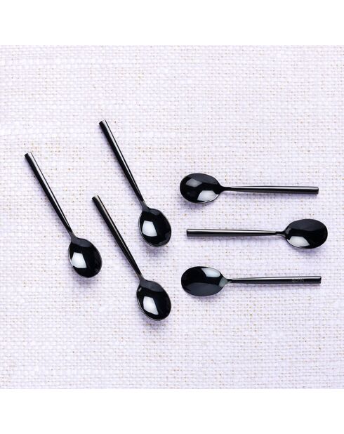 6 Petites cuillères Nils noires