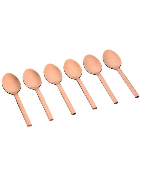 6 Petites cuillères Emund cuivrées