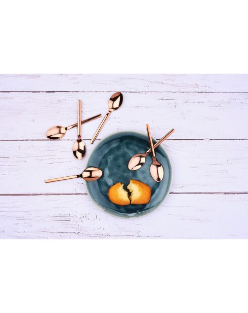 6 Petites cuillères Emund cuivrées