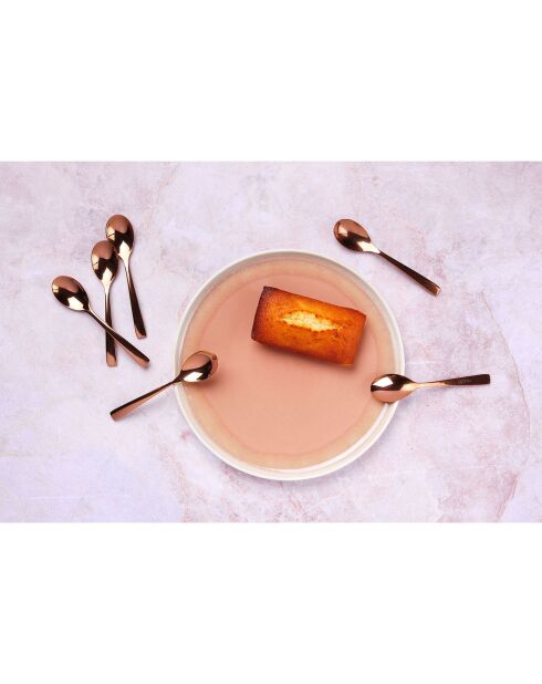 6 Petites cuillères Oglu cuivrées