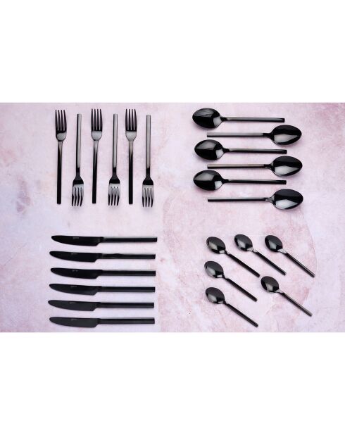 Ménagère Emund noire - 24 pièces