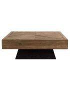 Table basse carrée bois Pin recyclé Andrian marron  - 99.5x99.5x35 cm