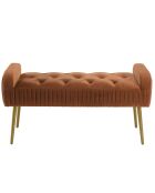 Banc de lit en velours Albane orange - 103x40x53 cm