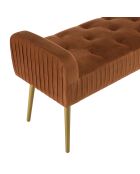 Banc de lit en velours Albane orange - 103x40x53 cm