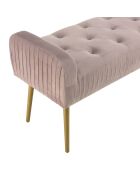 Banc de lit en velours Albane rose - 103x40x53 cm