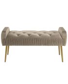 Banc de lit en velours Albane taupe - 103x40x53 cm