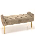 Banc de lit en velours Albane taupe - 103x40x53 cm