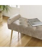 Banc de lit en velours Albane taupe - 103x40x53 cm