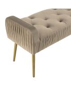 Banc de lit en velours Albane taupe - 103x40x53 cm