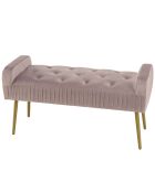 Banc de lit en velours Albane rose - 103x40x53 cm