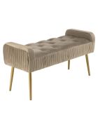 Banc de lit en velours Albane taupe - 103x40x53 cm