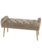 Banc de lit en velours Albane taupe - 103x40x53 cm